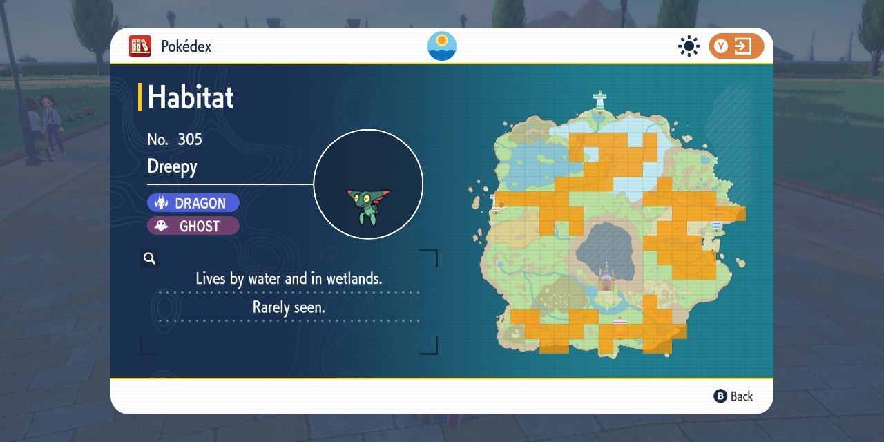 Image of the habitat of Dreepy on the map in Pokemon Scarlet & Violet.