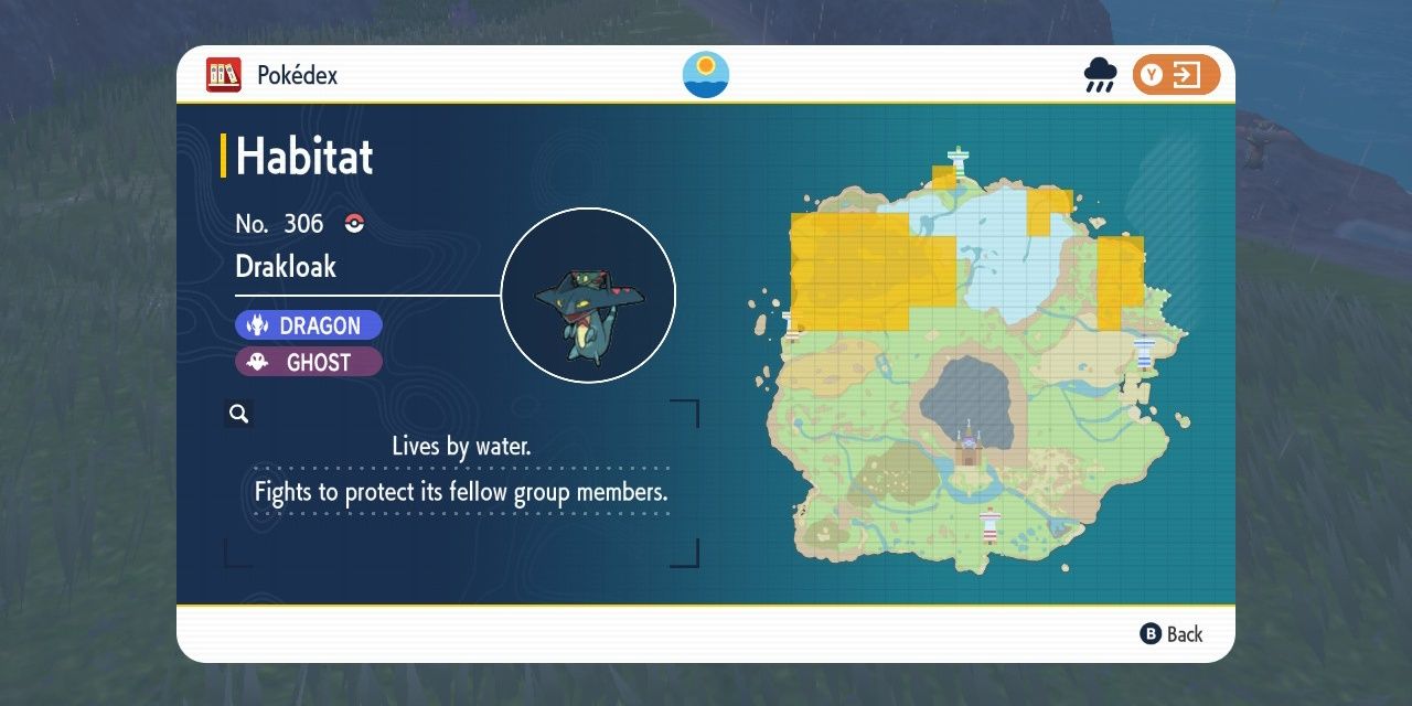 Image of the habitat of Drakloak on the map in Pokemon Scarlet & Violet.