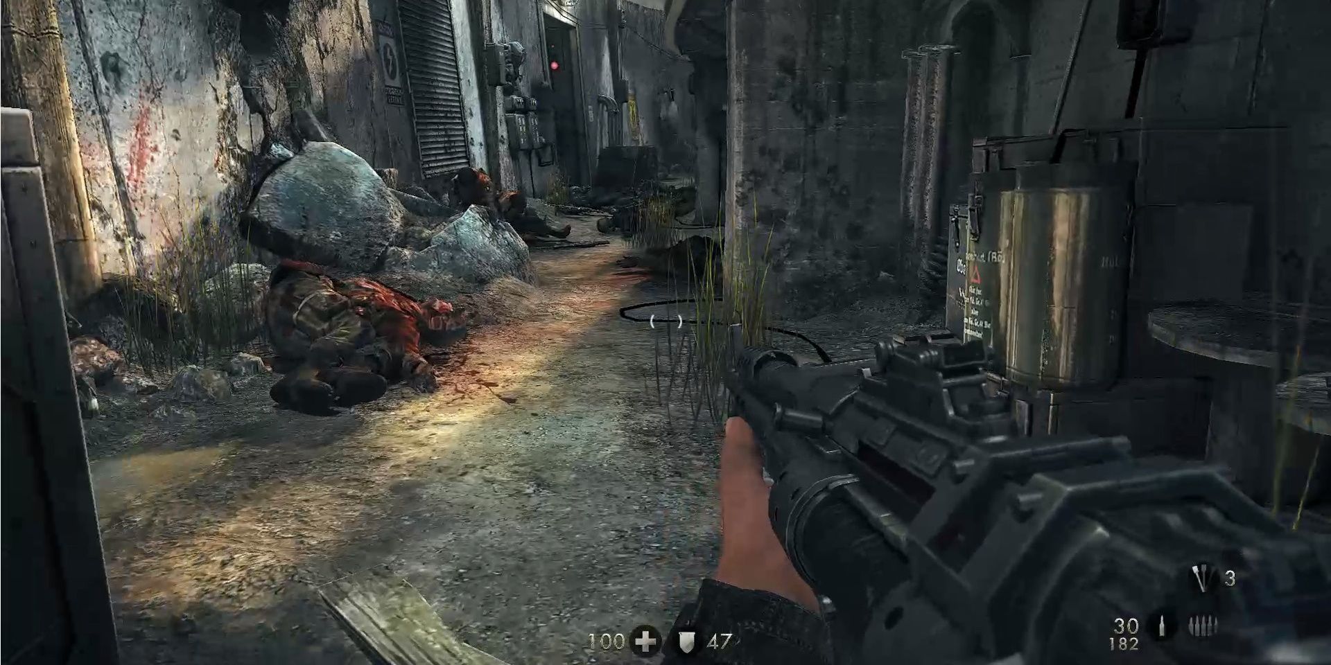 Image of the enemy trenches in Wolfenstein: The New Order.