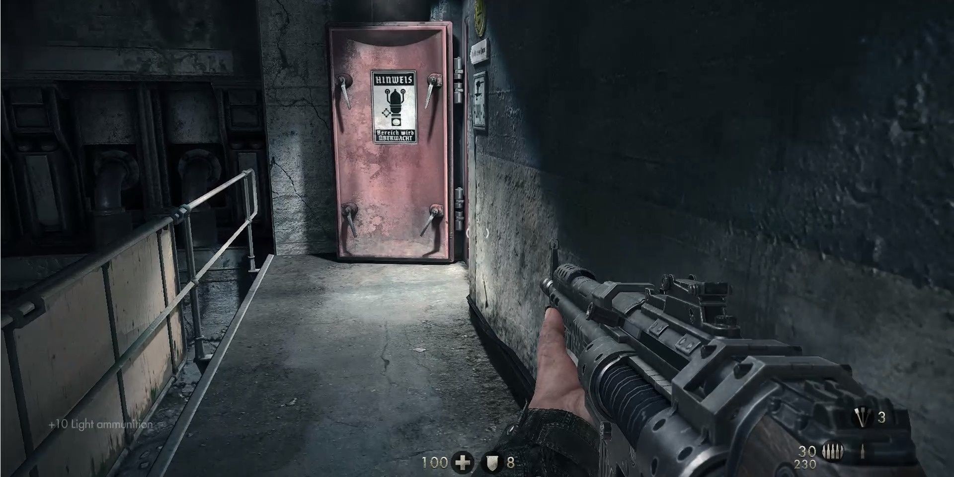 Image of the red door you will need to enter in Wolfenstein: The New Order.