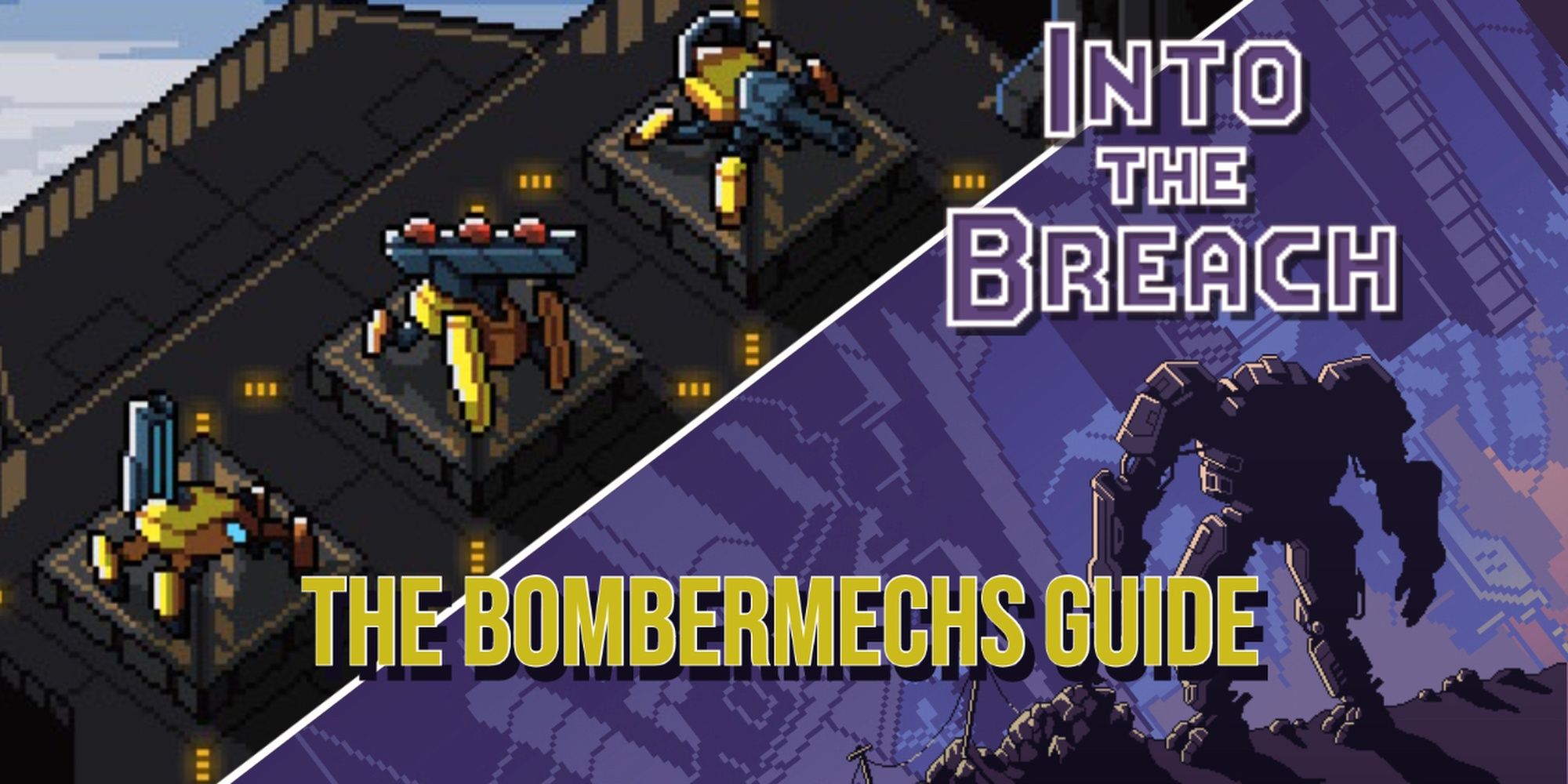 Collage of Bombermechs and Into The Breach Title Screen