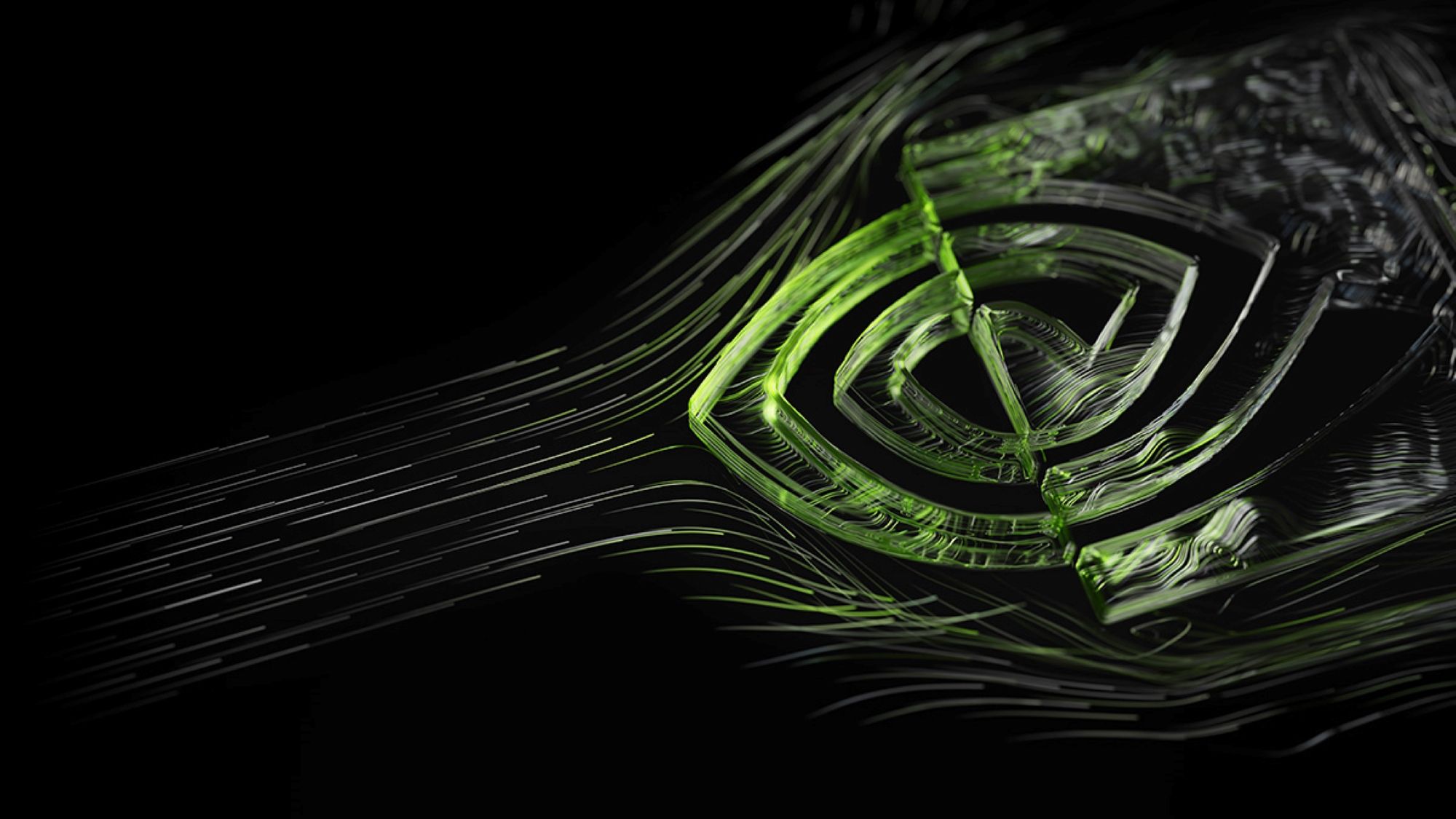 Nvidia's logo with stylized lines and high tech appeal