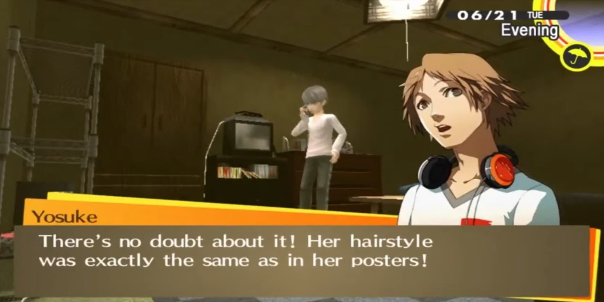 Yosuke Talking To The Protagonist On The Phone