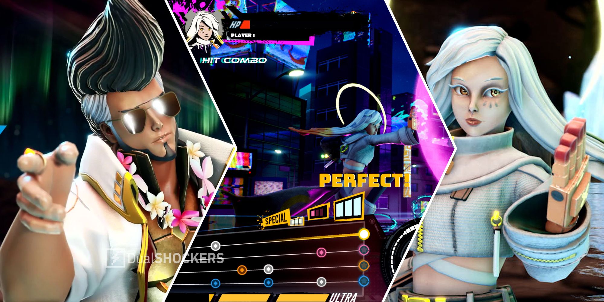 Rhythm-based fighting game God Of Rock gameplay and characters