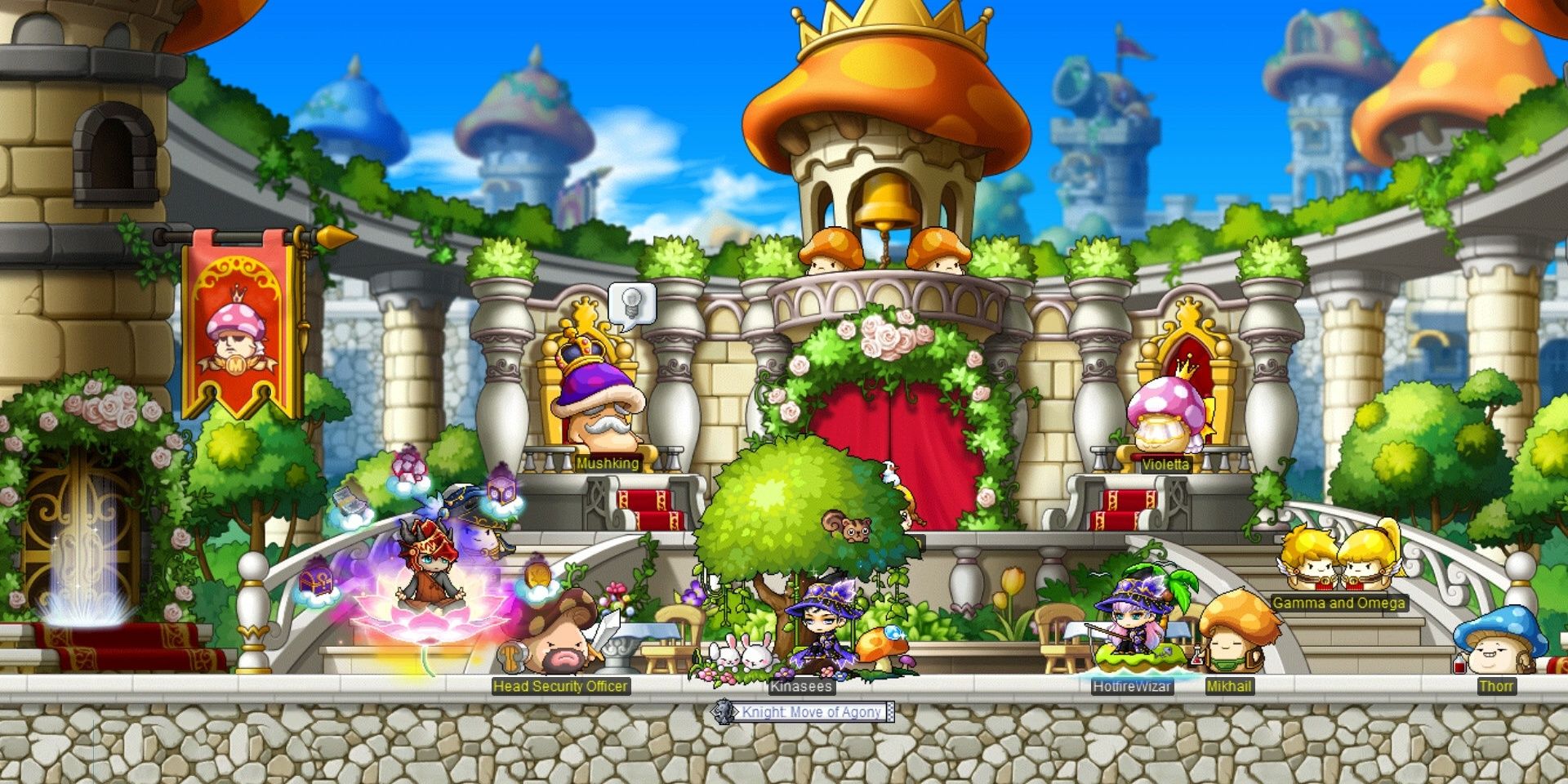 Image of some gameplay from the MMORPG game MapleStory.