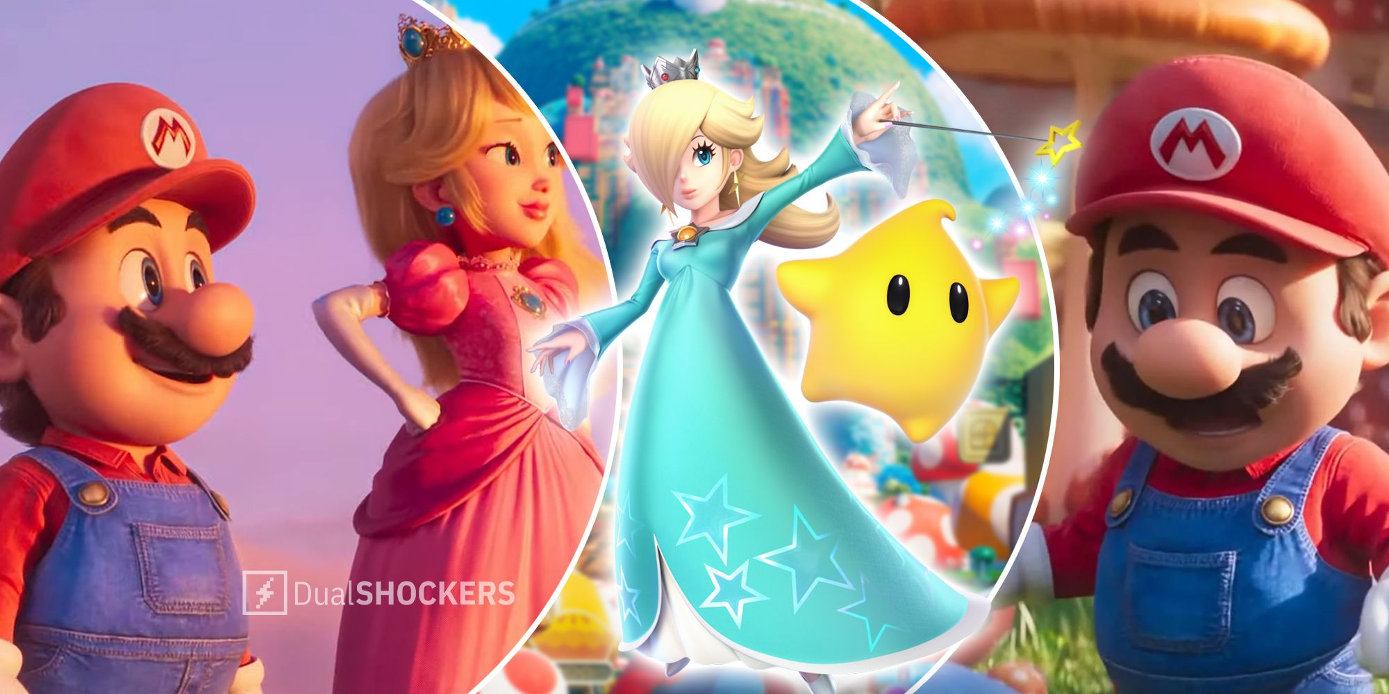 The Super Mario Bros Movie Mario, Peach, Rosalina, Luma