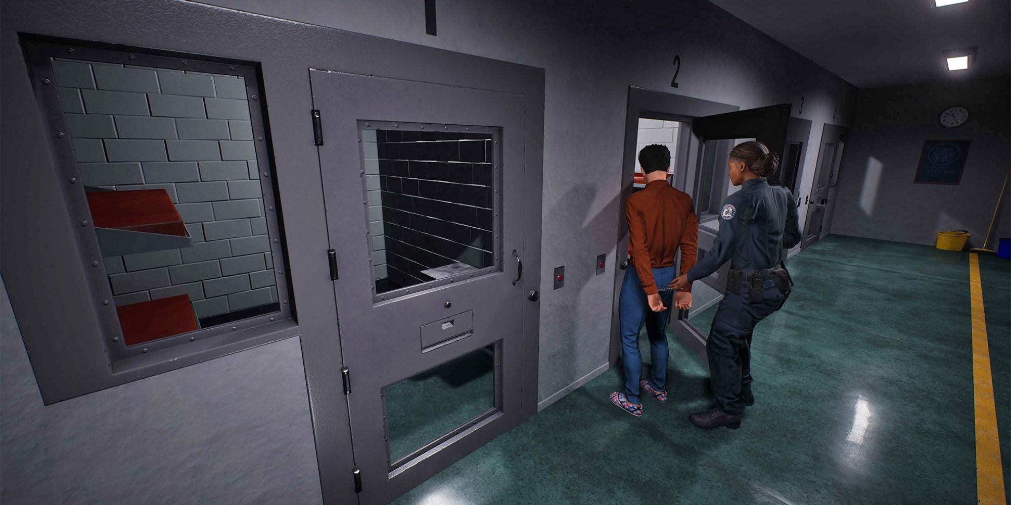 police simulator patrol officers jail cell
