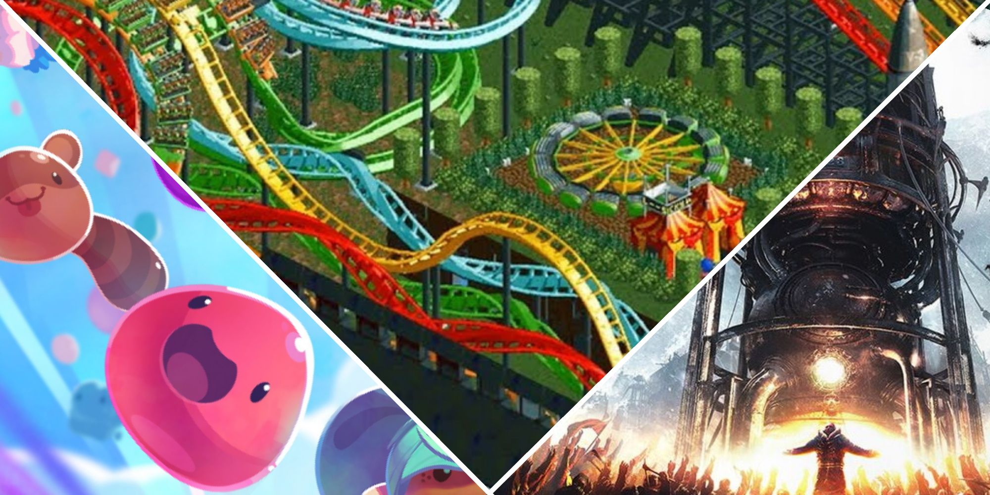 Slime Rancher 2, Rollercoaster Tycoon, and Frostpunk