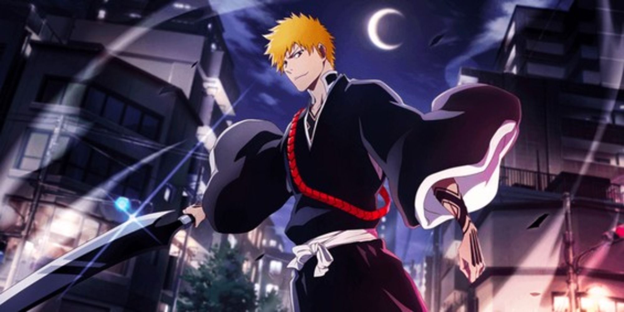 Bleach The Thousand Year Blood War Brave Souls Ichigo Kurosaki brandishes blade in street