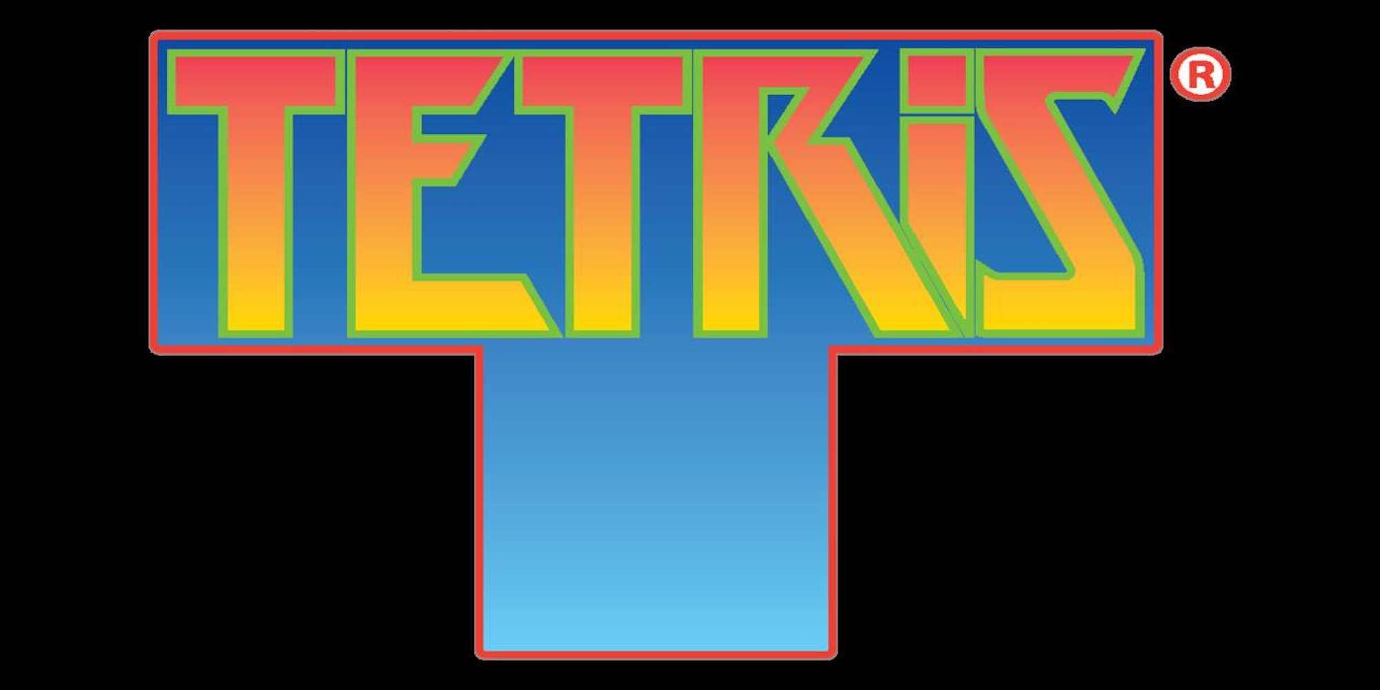 An orange and blue version of the Tetris logo