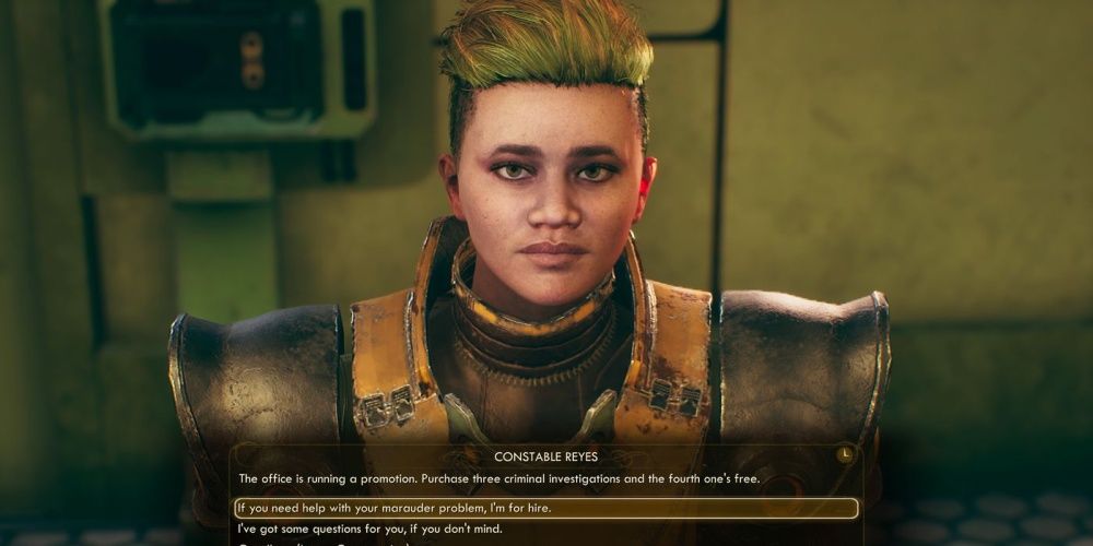 A Screenshot of Constable Reyes From The Outer Worlds