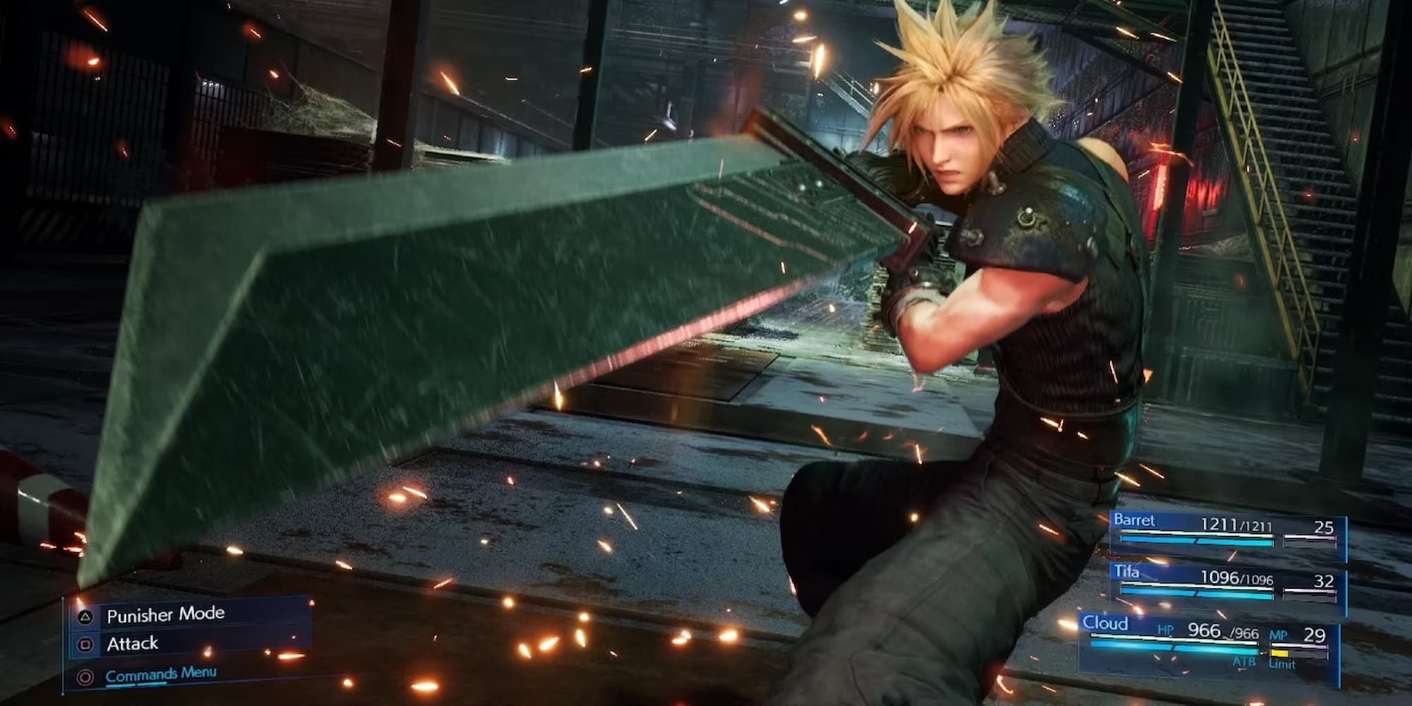 Cloud Preparing His Limit Break With The Buster Sword