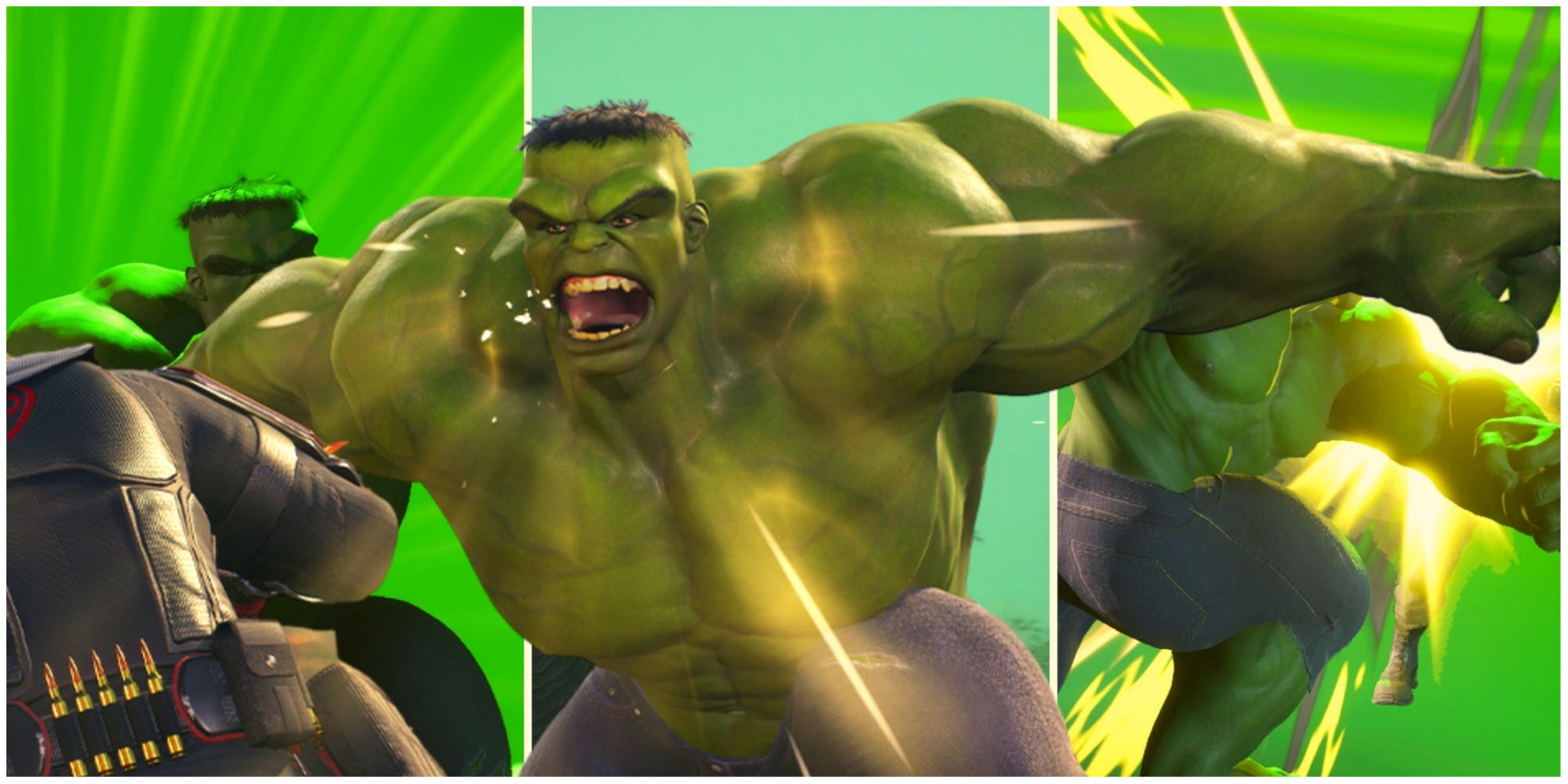 Marvel's Midnight Suns hulk in 3 panels