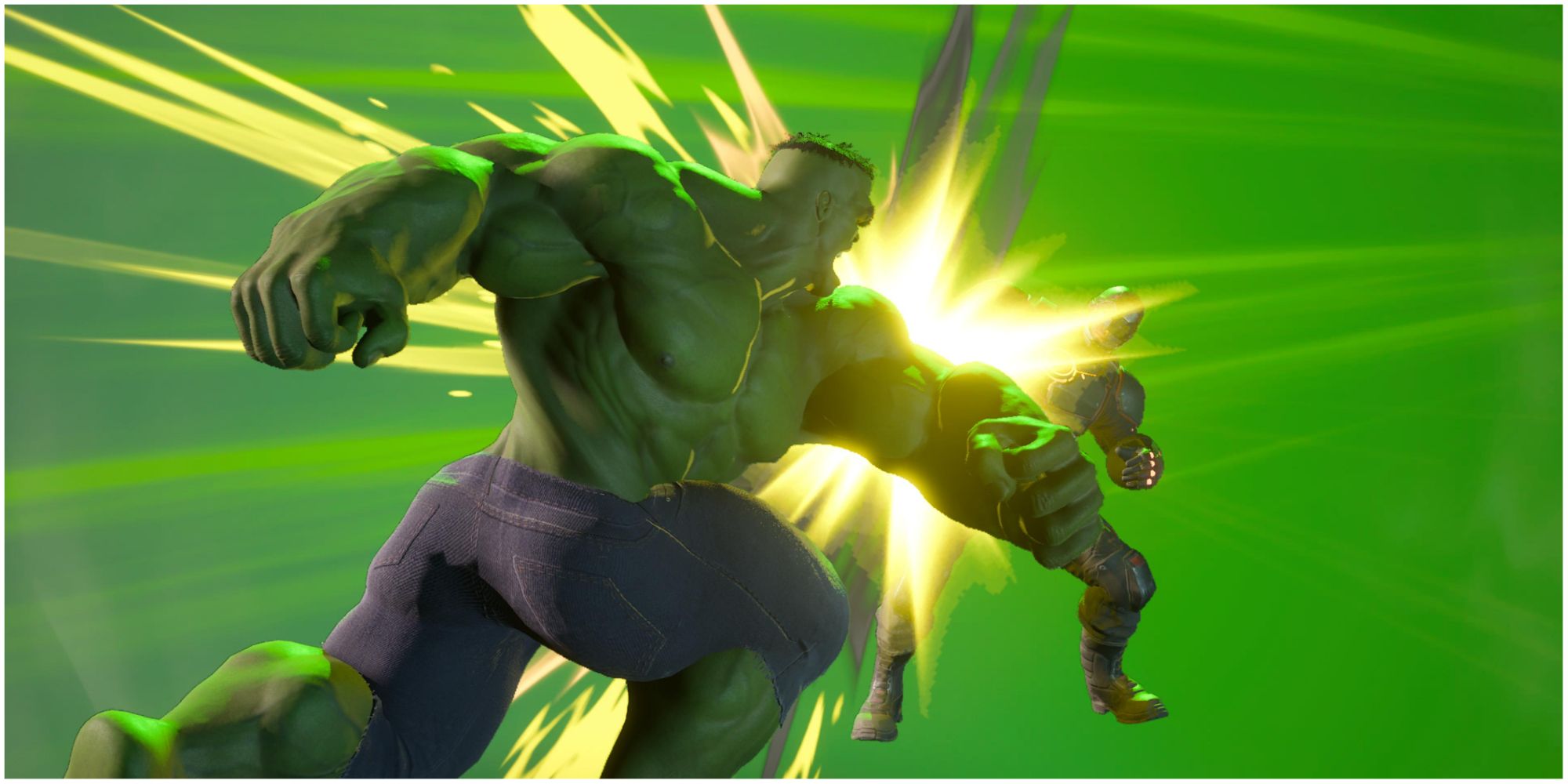 Marvel's Midnight Suns hulk punching a guy