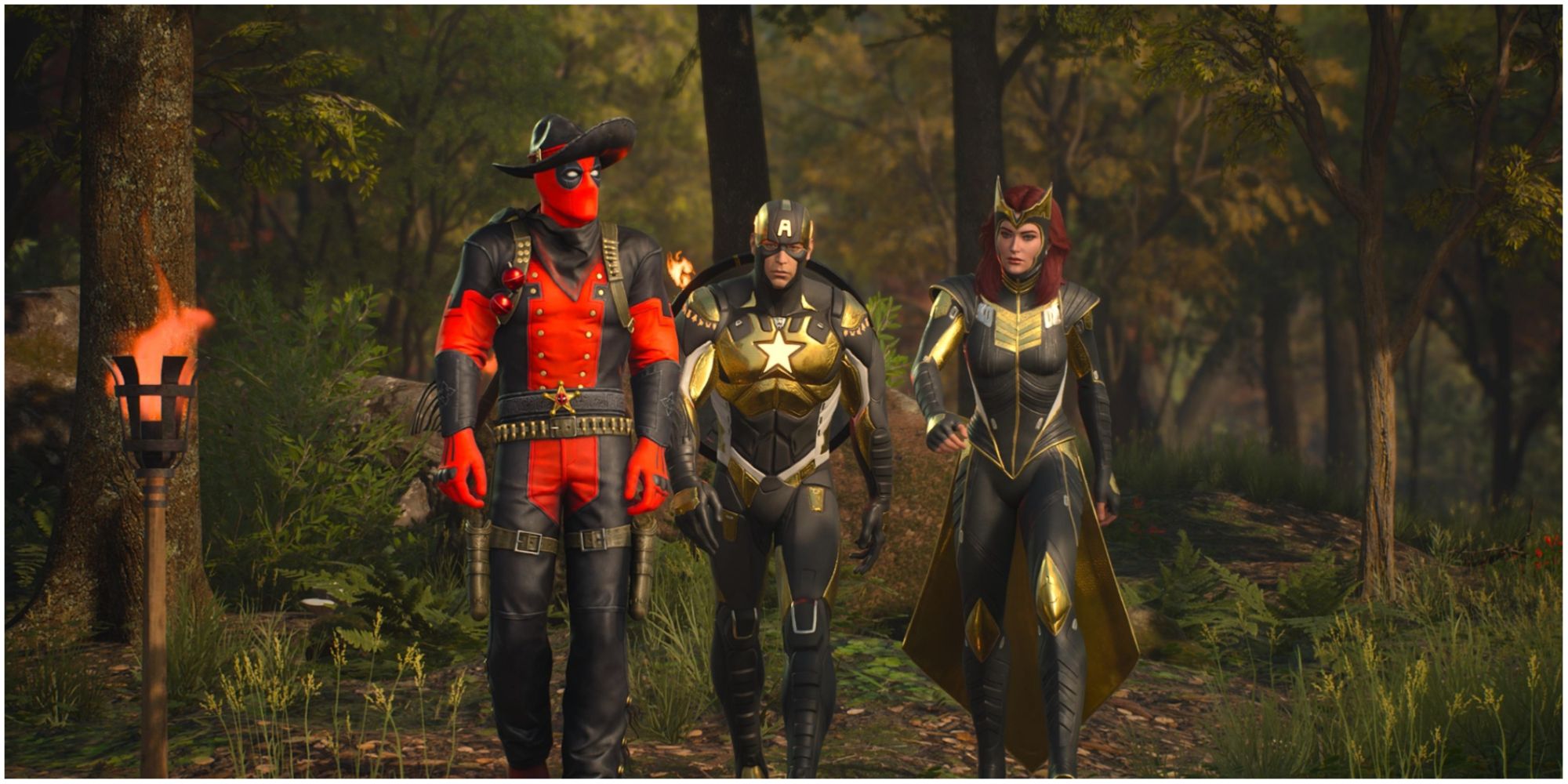 Marvel's Midnight Suns deadpool, captain america, and scarlet witch