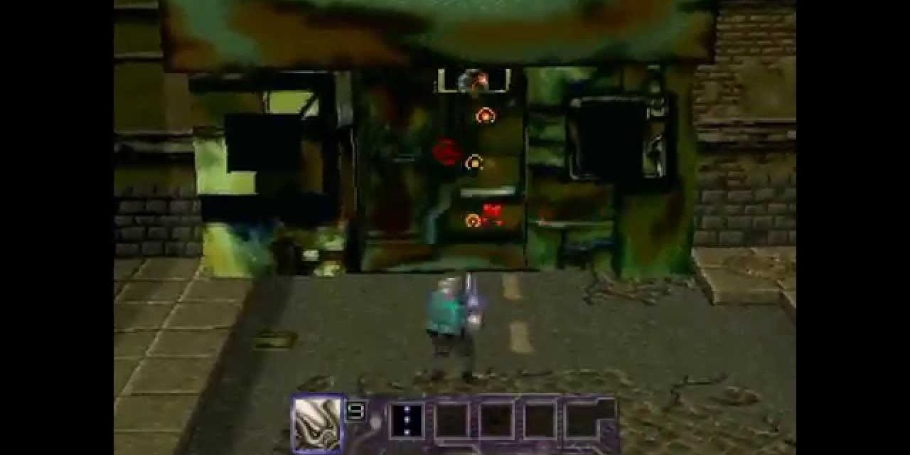 Player attacks an enemy barricade