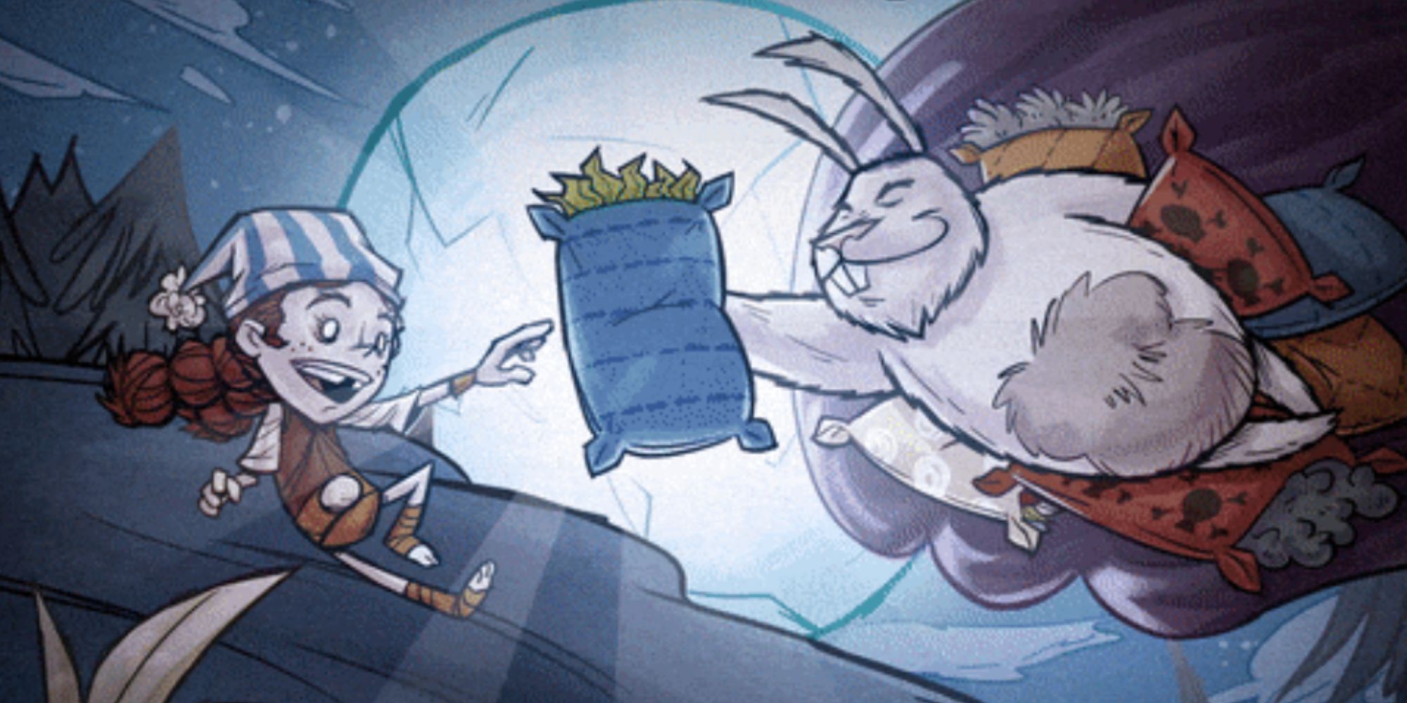 Image shows Wigfrid and a Bunnyman from Don't Starve Together.