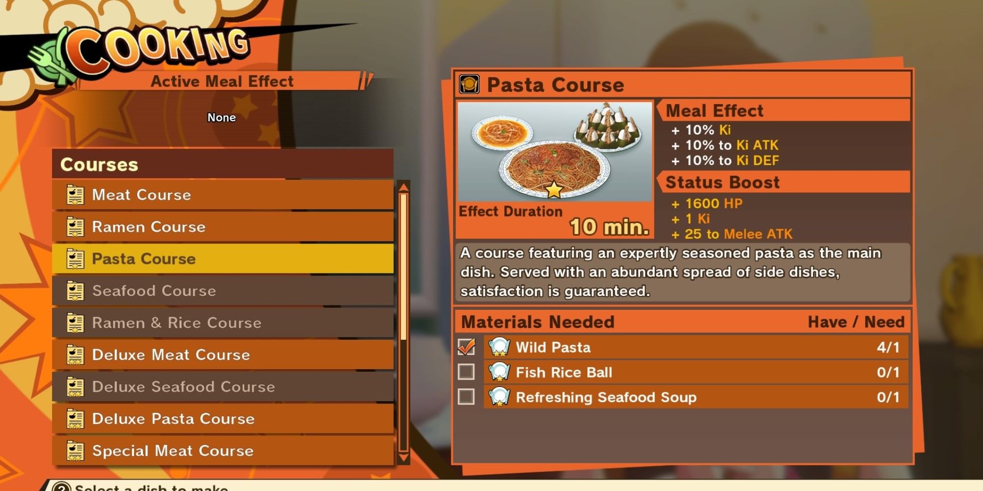 Dragon Ball Z Kakarot How To Make FullCourse Meals