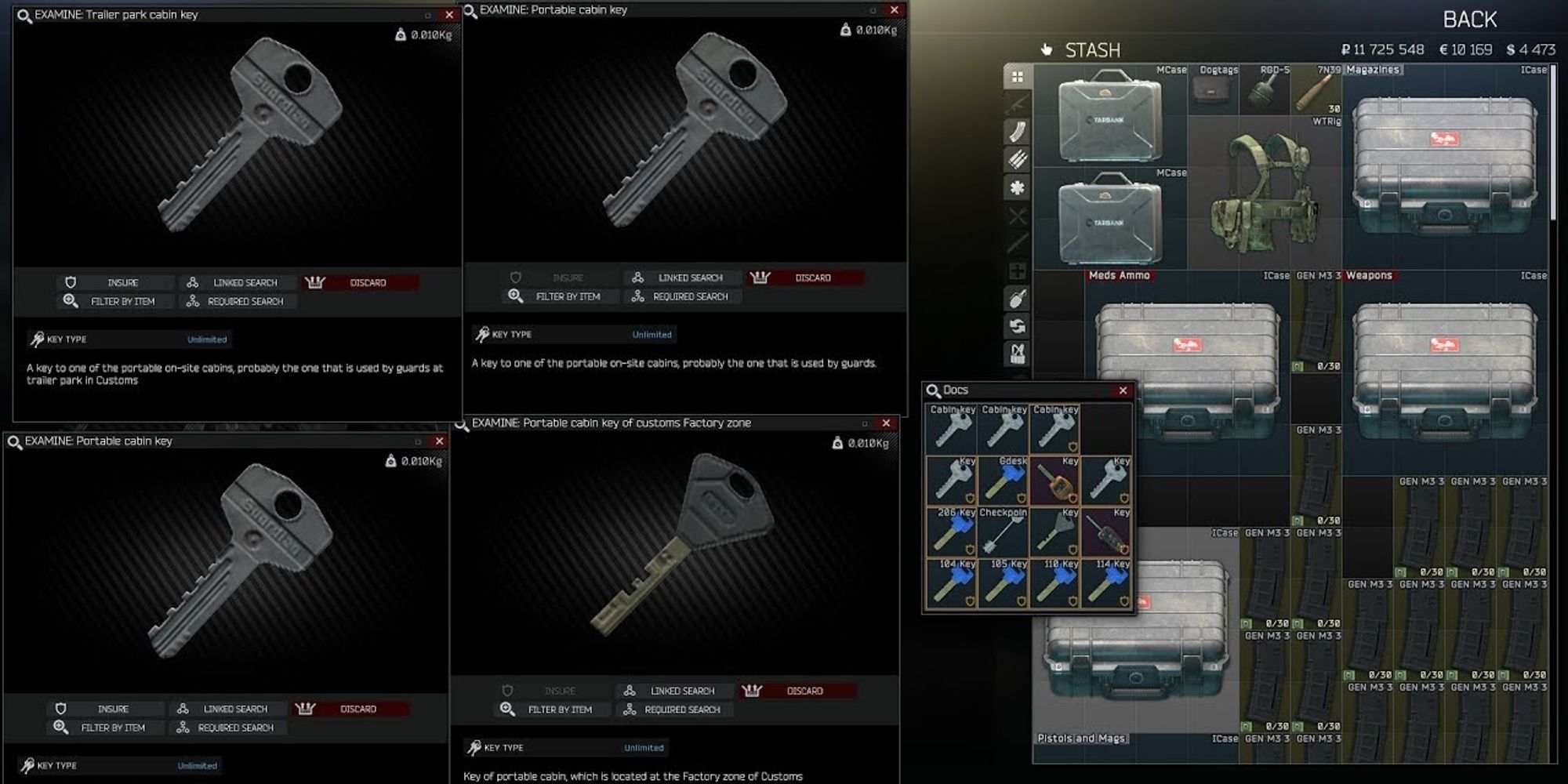 Escape From Tarkov Inventory Keys Screenshot