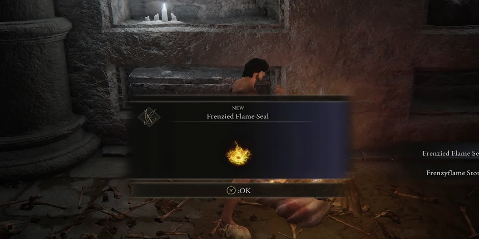 Player Obtaining The Frenzied Flame Seal