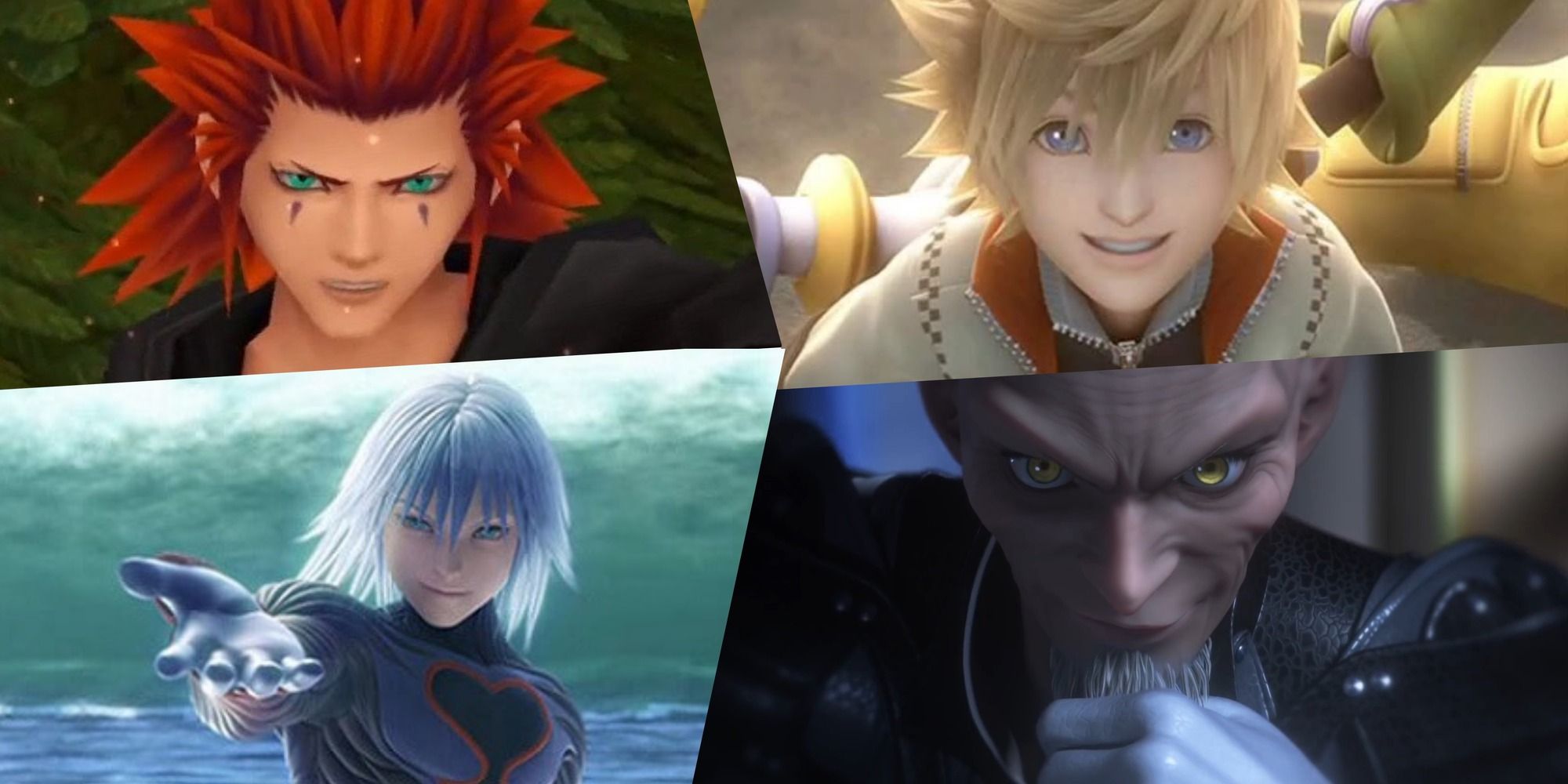 Kingdom Hearts Organization XIII Axel Roxas Dark Riku and Xehanort