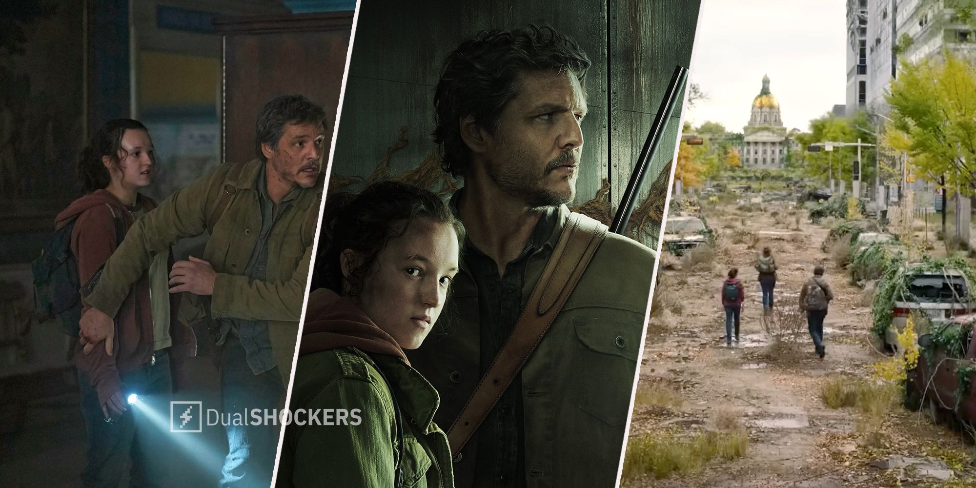 HBO's The Last Of Us Joel, Ellie, and Tess