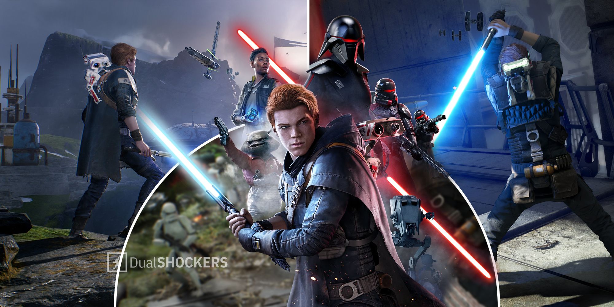 Star Wars Jedi: Fallen Order Cal Kestis and characters in gameplay