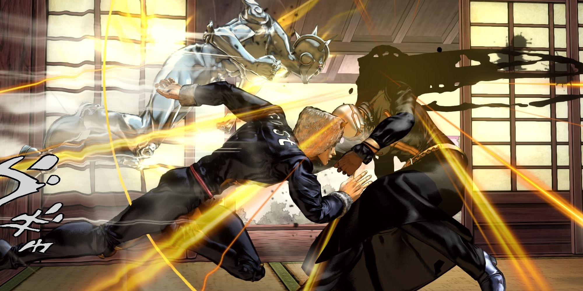 Weather Report tackles Pucci by flying through the air in JoJo's Bizarre Adventure_ All-Star Battle R
