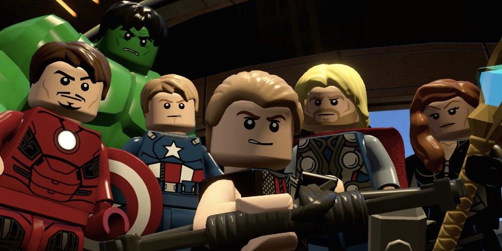 Lego Marvels Avengers group shot heroes pose together
