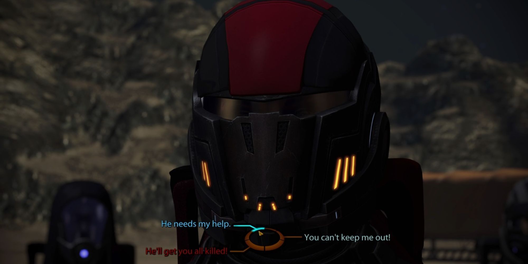 Bioware RPG Mass Effect Player's Shepard confronts Major Kyle's followers at their hideout