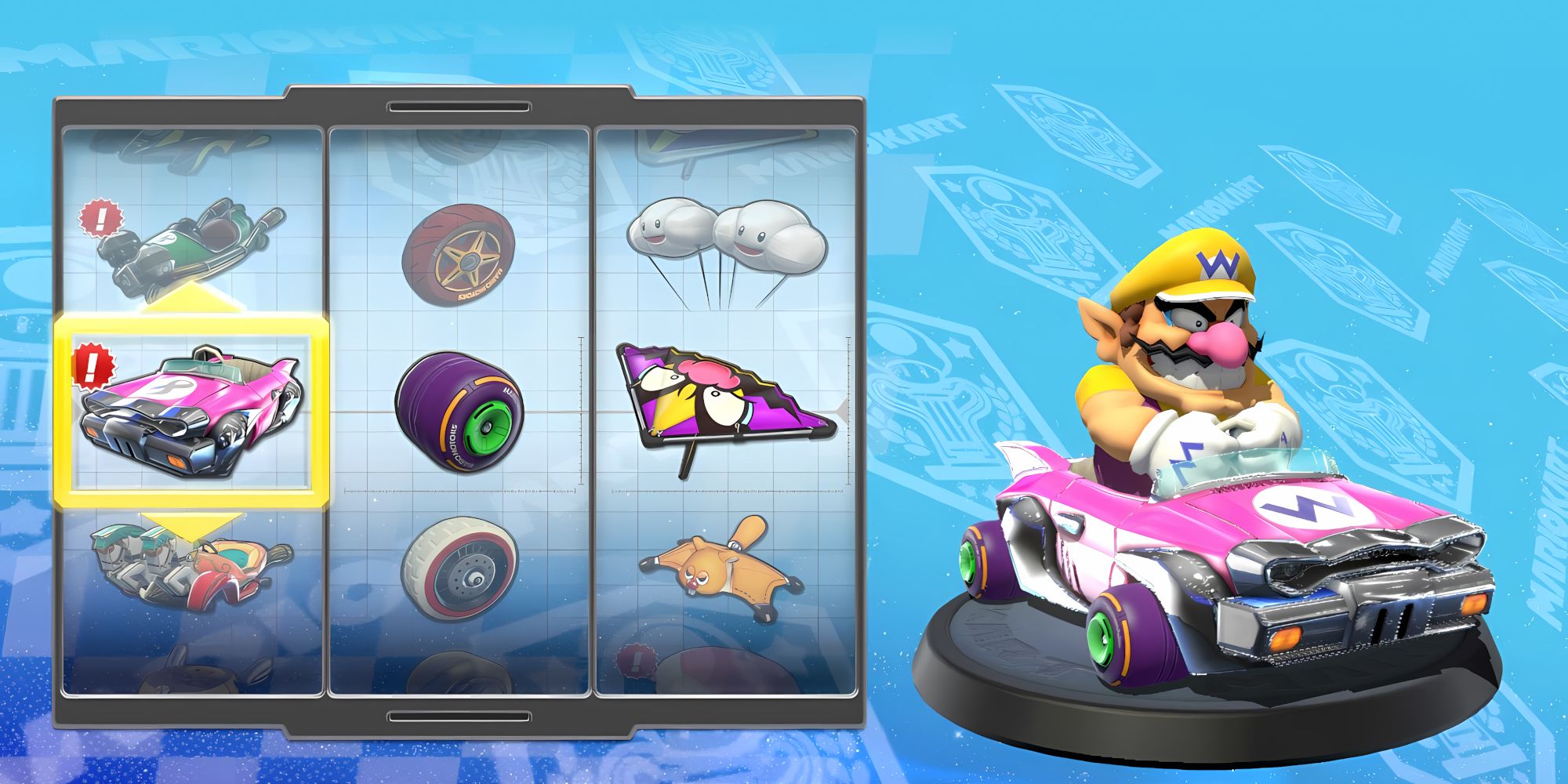 Mario Kart 8 Deluxe Wario in the character selection menu