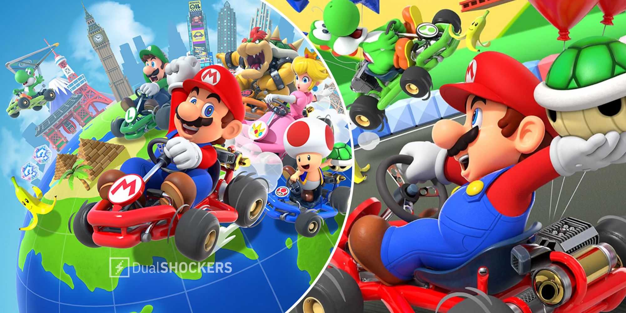 Mario Kart Tour Mario, Toad, Yoshi, Luigi, Princess Peach, Bowser gameplay