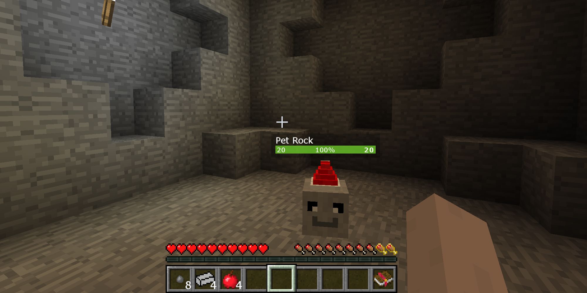Minecraft Stoneblock 2 Pet Rock With A Christmas Hat