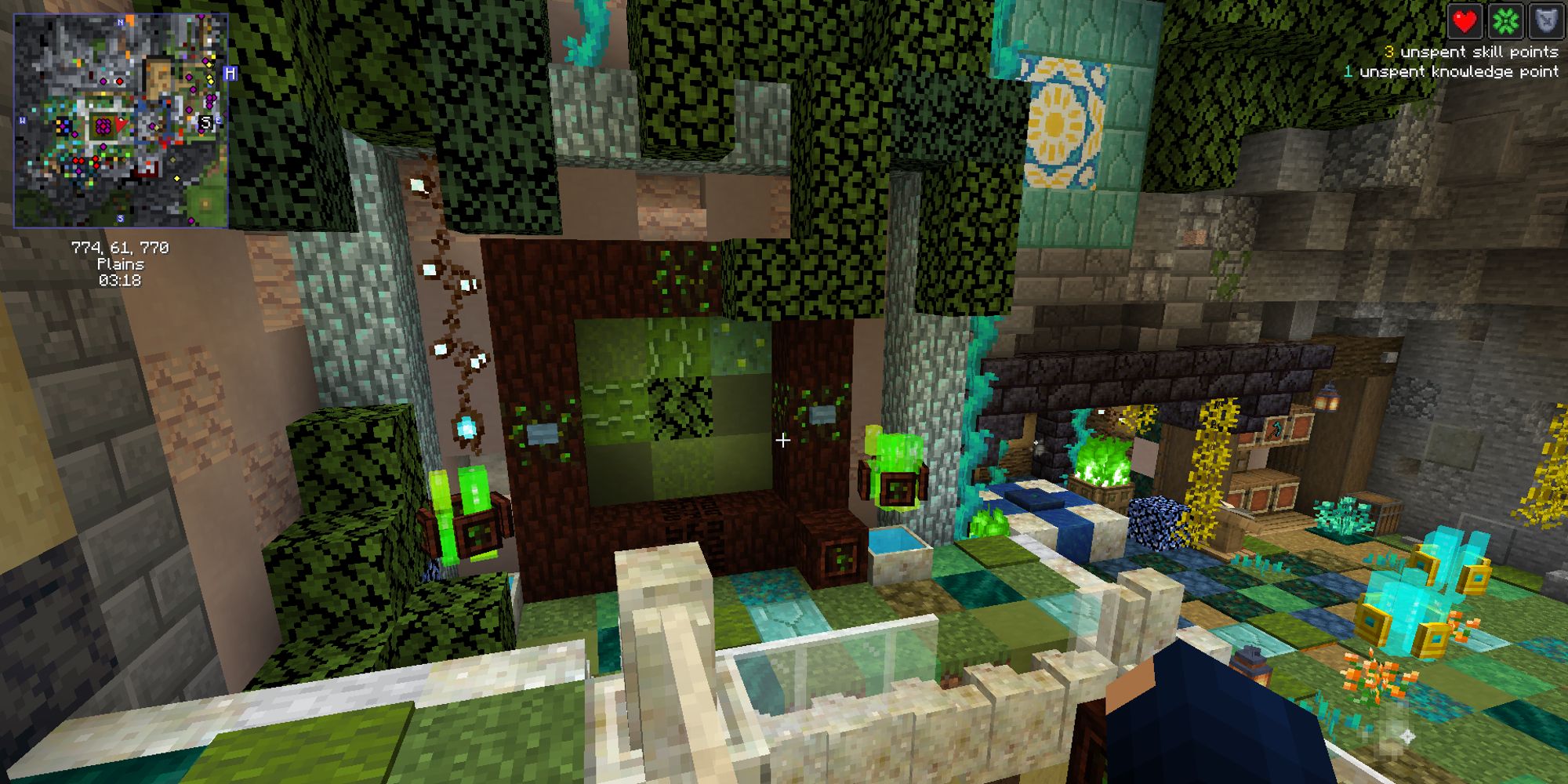 Minecraft Vault Hunters Massive Dungeon With Corroding Walls Vines Hanging Natural Mixed With Tech