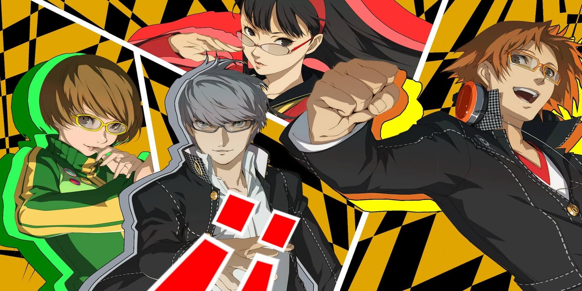 Persona 4 All Out Attack Screen with Yu, Yukiko, Chie and Yosuke