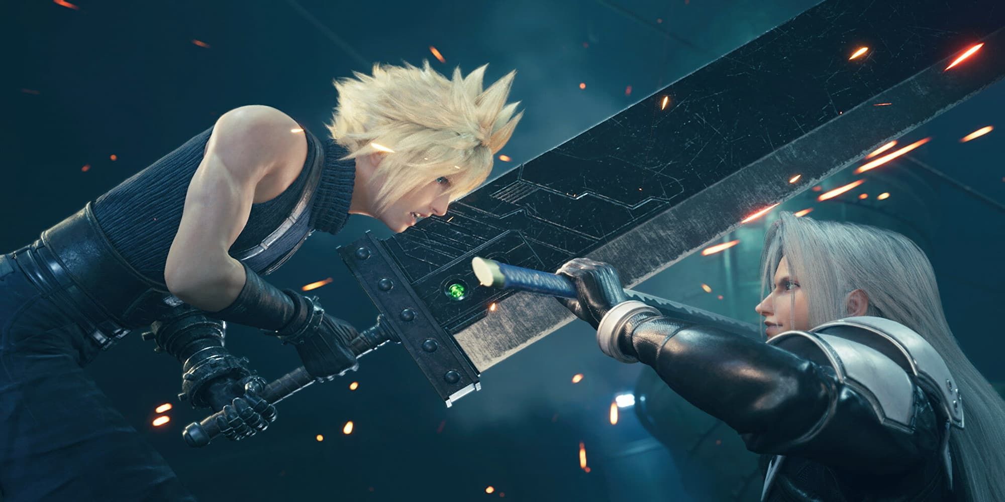 Sephiroth (right) Blocking Clouds (left) Attack