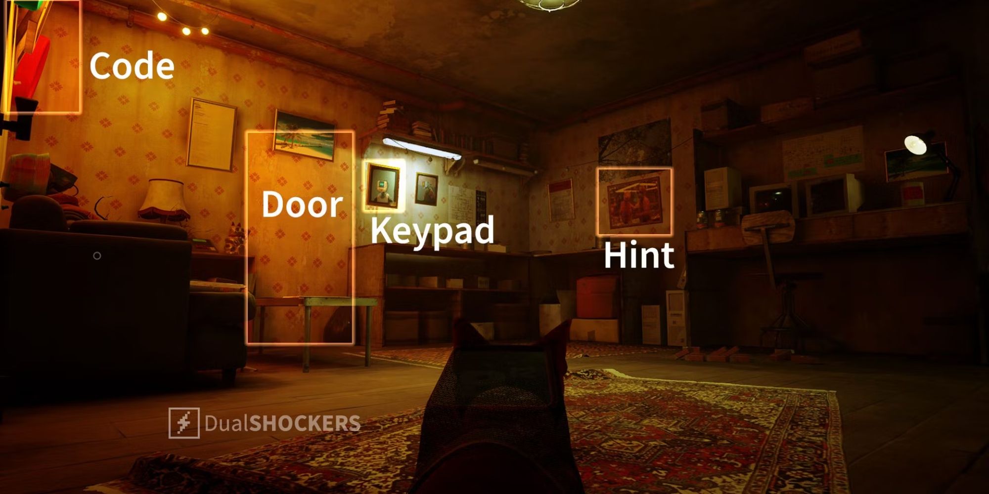 all the hints for The Slums Door Code puzzle in Stray 