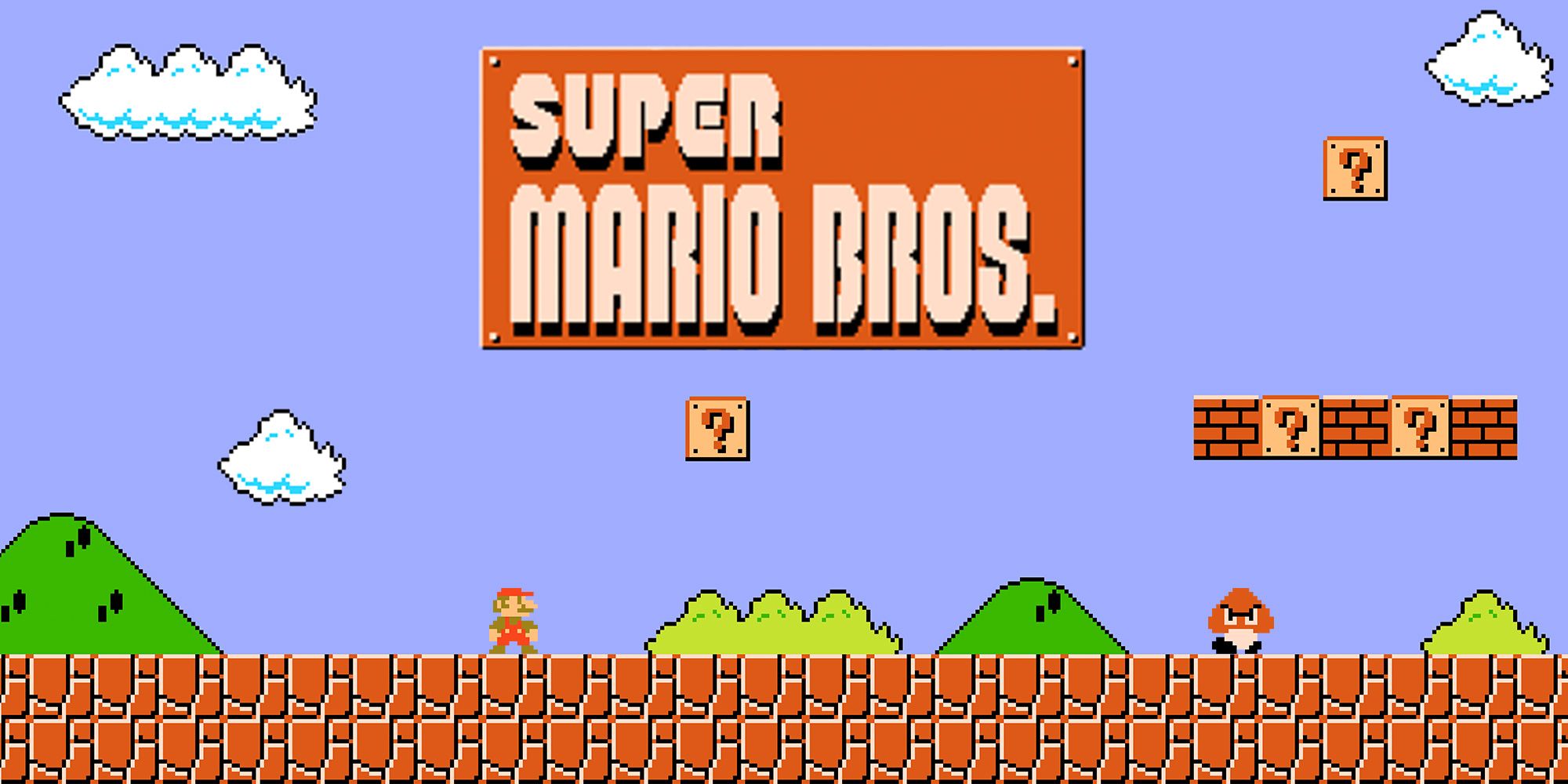 Super Mario Bros NES title screen 