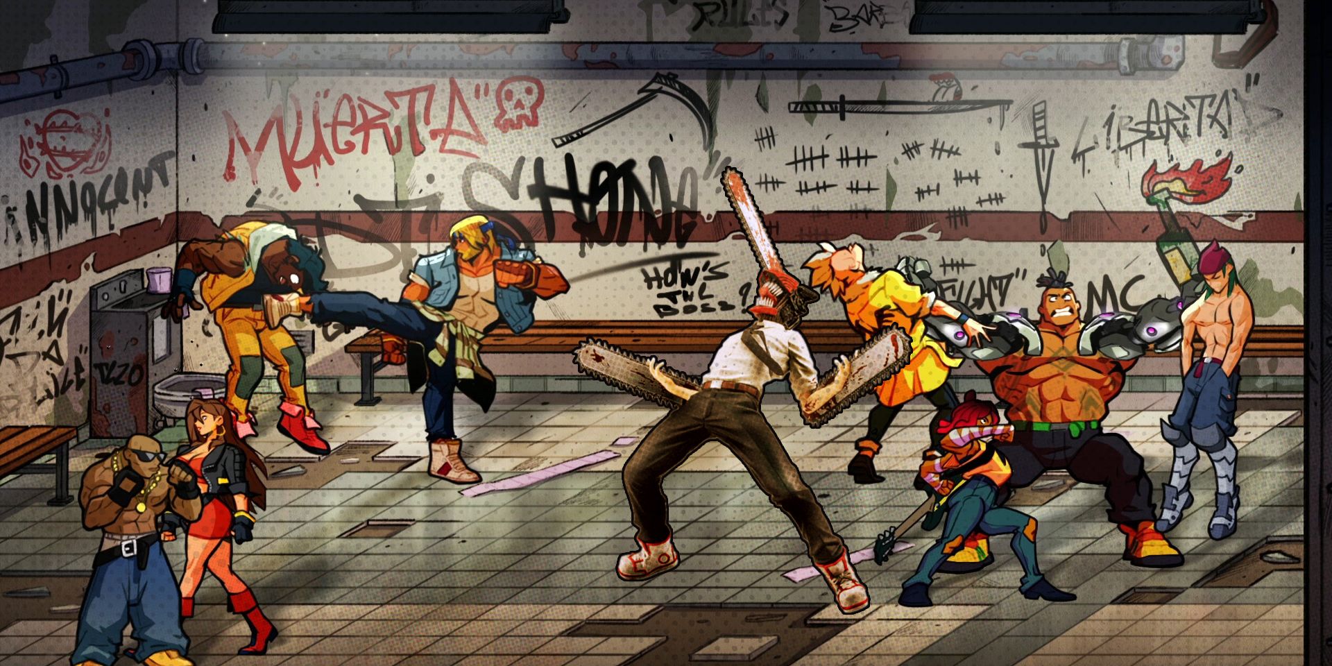 Streets of Rage 4 with Denji from Chainsaw Man