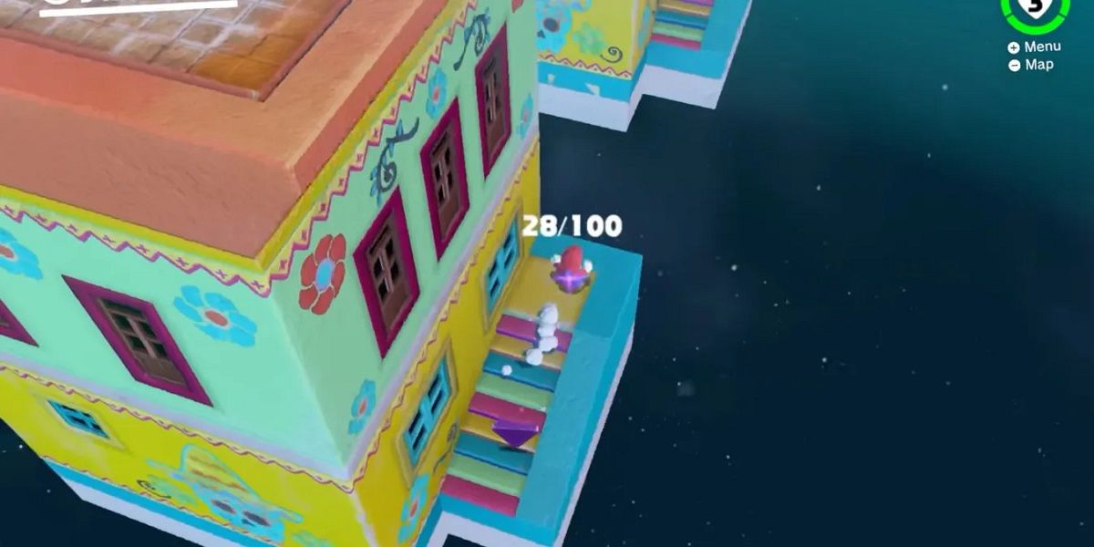 Super Mario Odyssey Sand Kingdom Mario climbs the stairs in the bonus area