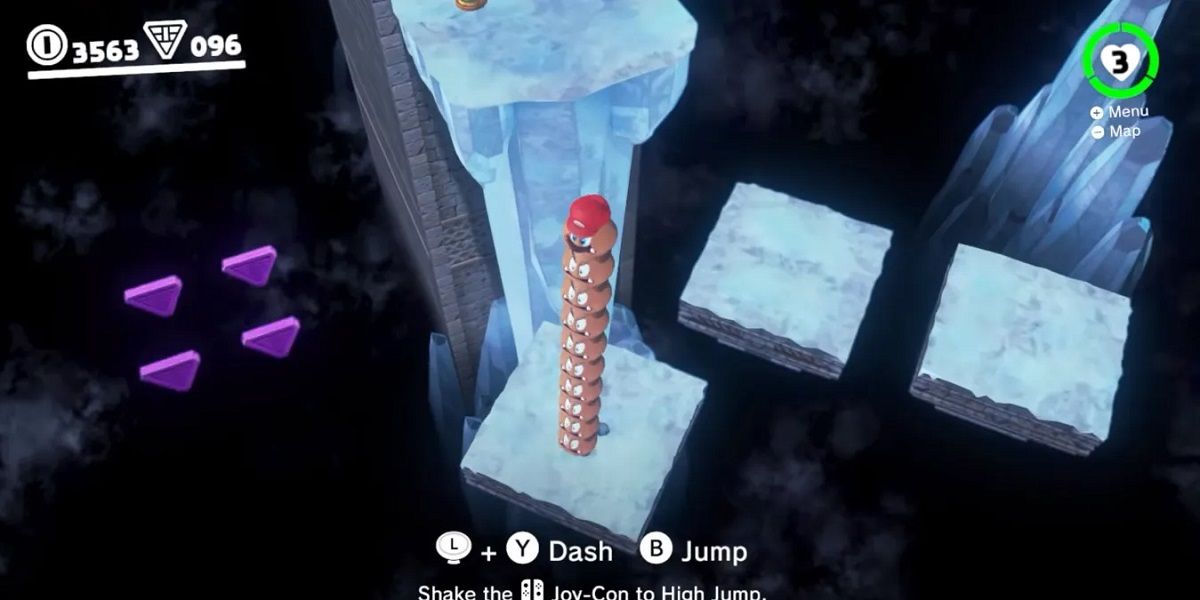 Stack of Goombas on Super Mario Odyssey Sand Kingdom Platform