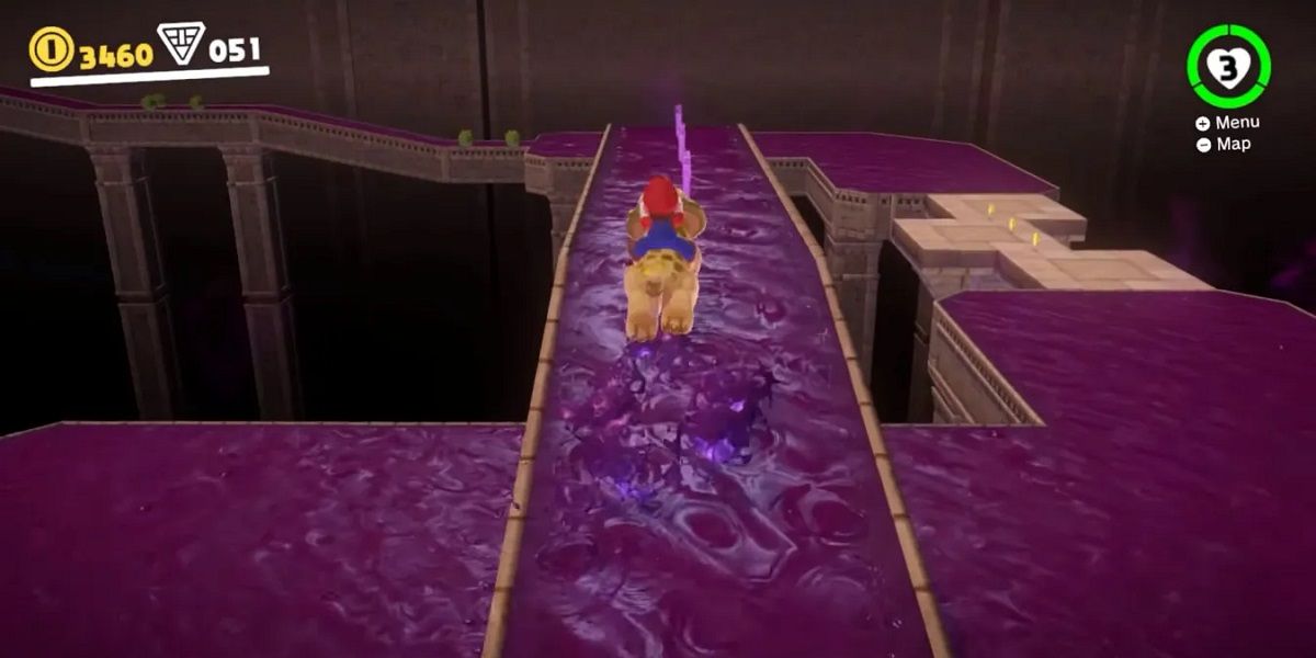 Super Mario Odyssey Sand Kingdom Mario Crosses the Poison Bridge
