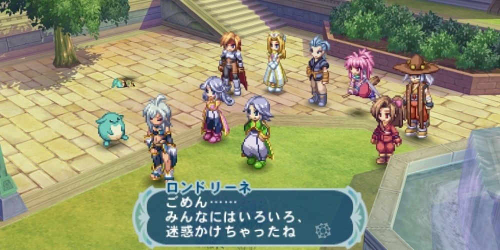 The Heroes Of Narikiri Dungeon X With The Heroes Of Tales Of Phantasia In A City