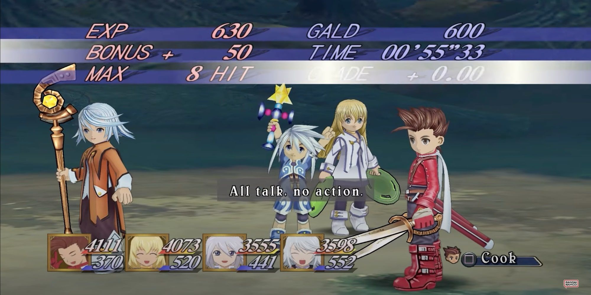 Charcters stand together in Tales of Symphonia Remastered gameplay trailer.