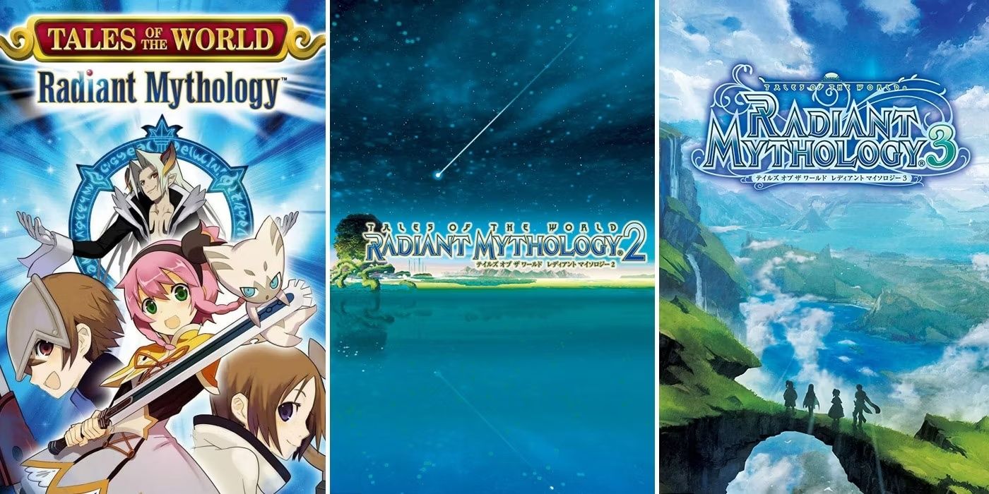 From left to right, Tales Of The World Radiant Mythology 1, Tales Of The World Radiant Mythology 2, And Tales Of The World Radiant Mythology 3