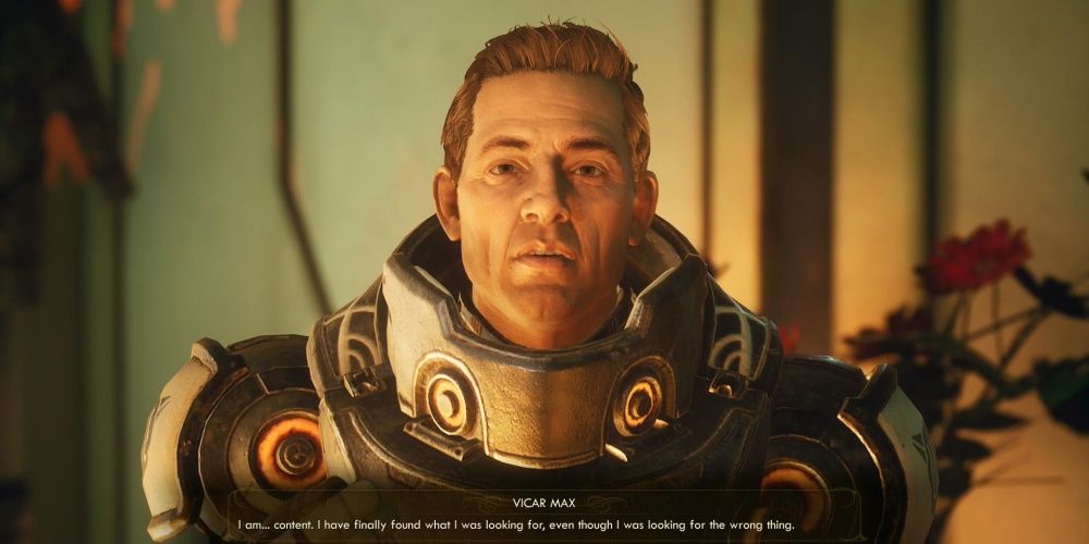 A Screenshot Of Vicar Max During The Empty Man Quest, From The Outer Worlds
