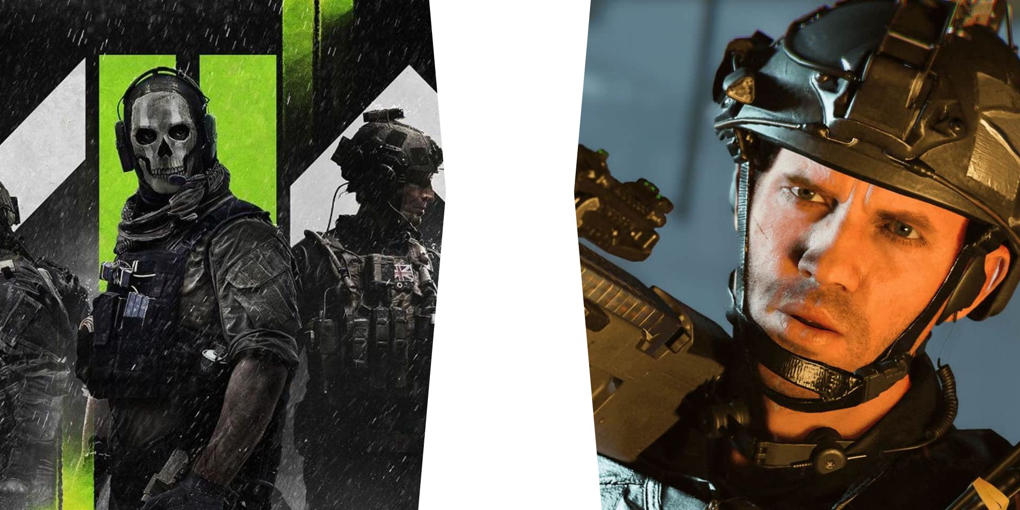 Activision Modern Warfare 2 key art Ghost and in-cutscene Phillip Graves