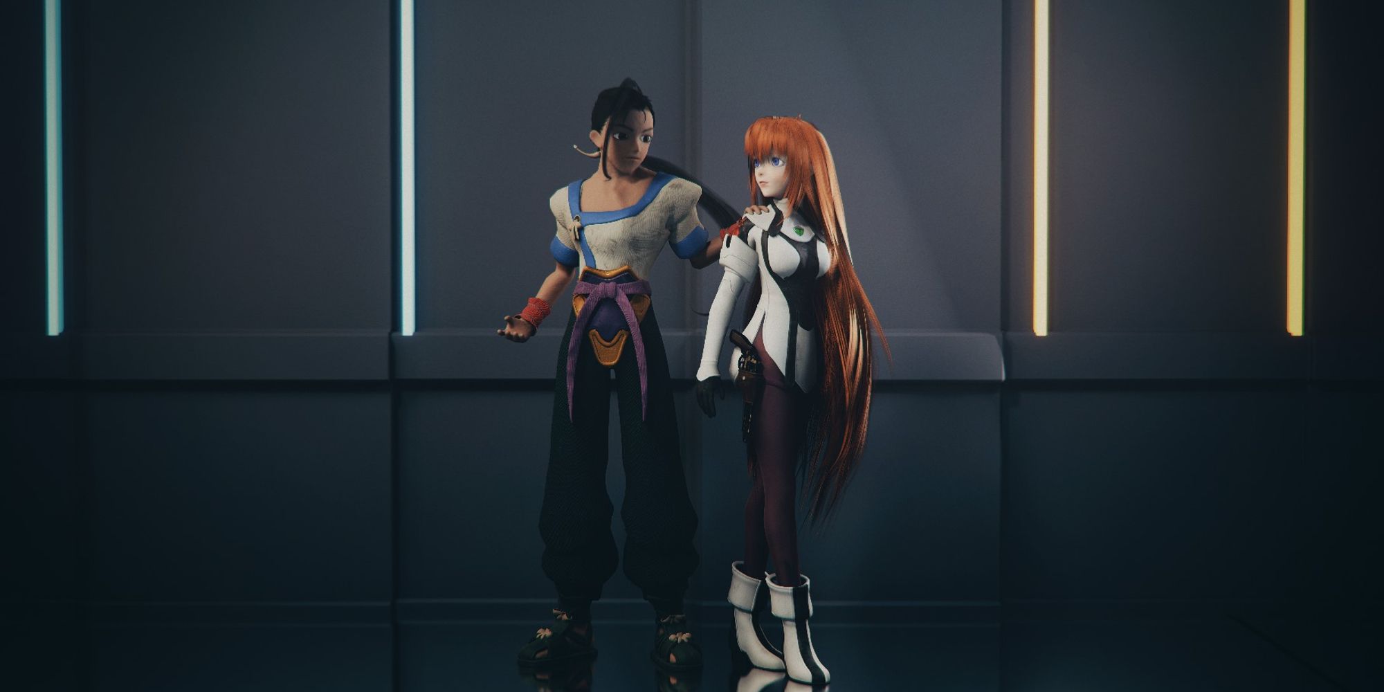 Xenogears Remake Male Character Touching Female Characters Shoulder