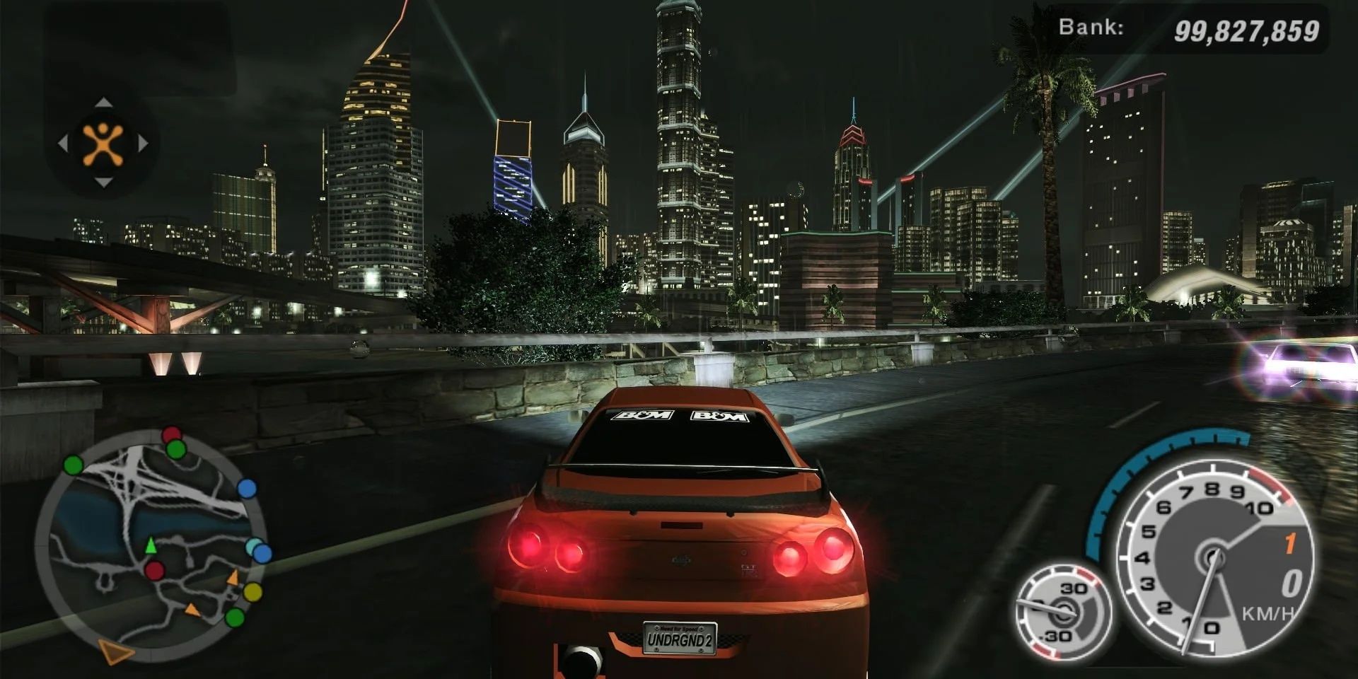 Need For Speed Underground 2 PS2 Night time nissan skyline highway city