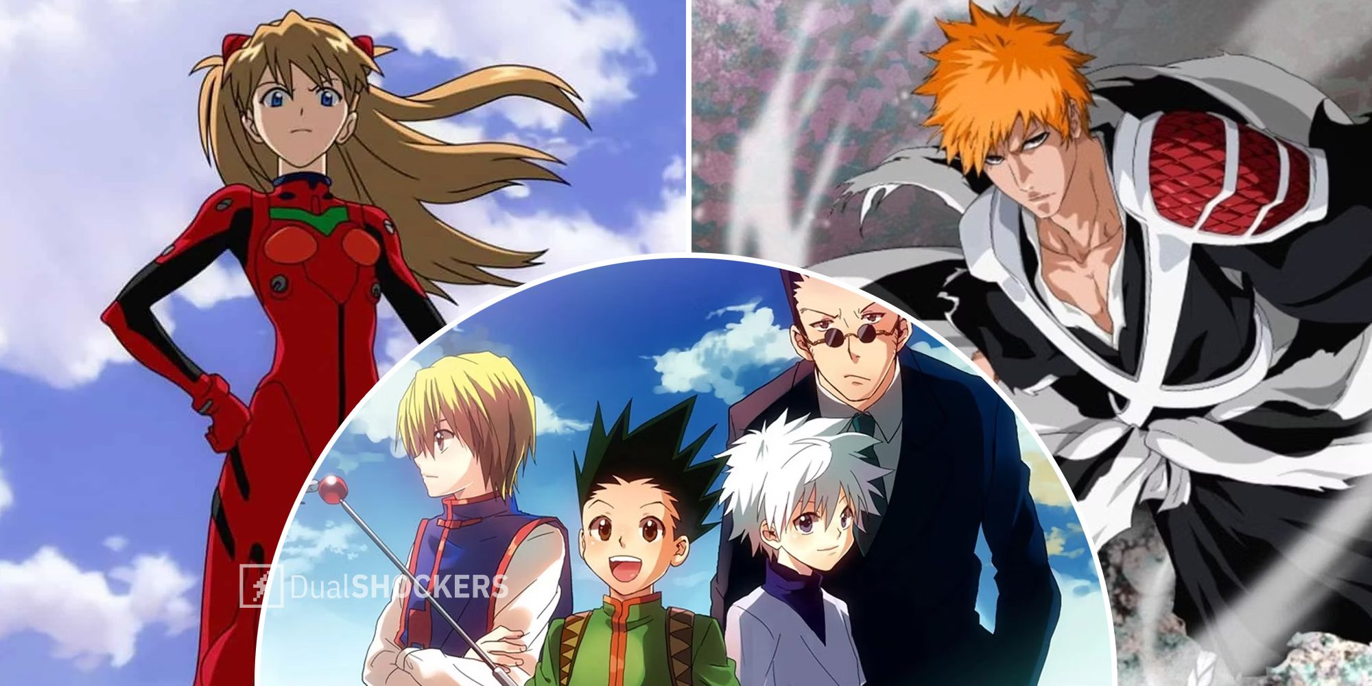 Neon Genesis Evangelion, Hunter X Hunter, Bleach anime